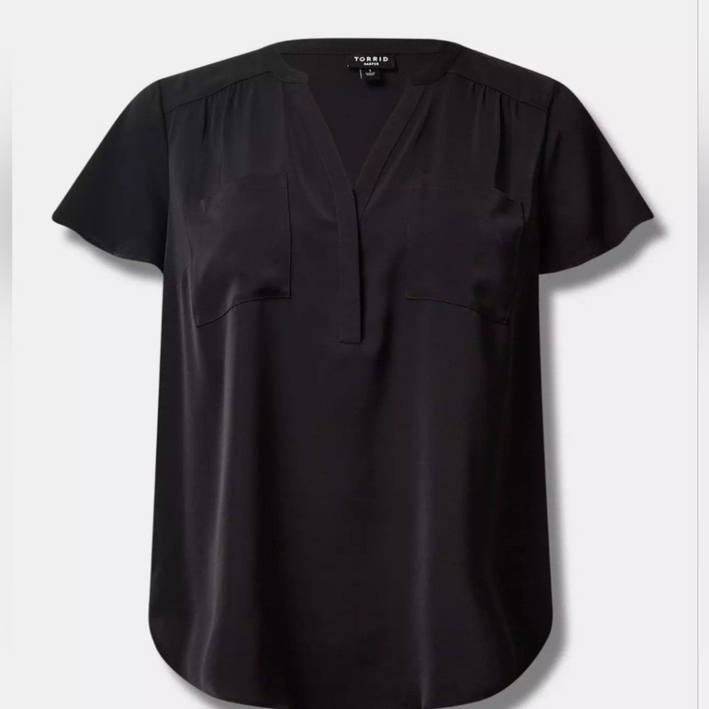 Black Harper Torrid Black V-Neck Blouse